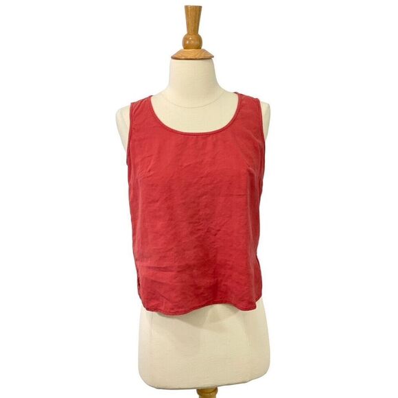 Citron Santa Monica Sleeveless Tank Silk Linen Blend Terra Cotta Clay Size PXS - Picture 1 of 9